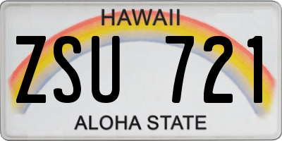 HI license plate ZSU721