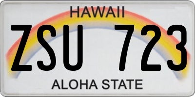 HI license plate ZSU723