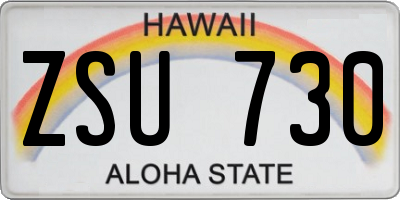HI license plate ZSU730