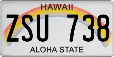 HI license plate ZSU738