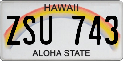 HI license plate ZSU743