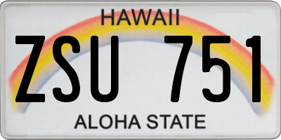 HI license plate ZSU751