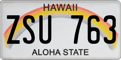 HI license plate ZSU763