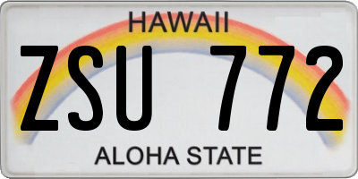 HI license plate ZSU772