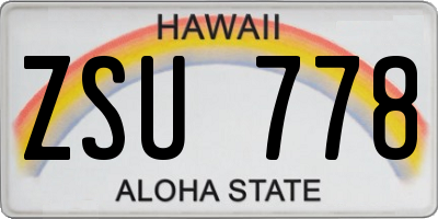 HI license plate ZSU778