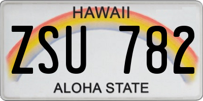 HI license plate ZSU782