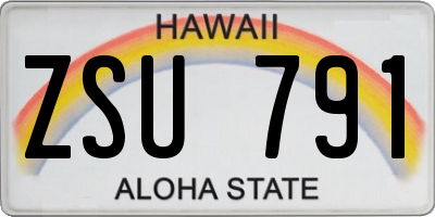 HI license plate ZSU791