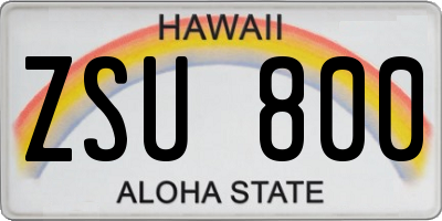 HI license plate ZSU800