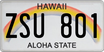 HI license plate ZSU801