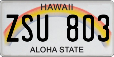 HI license plate ZSU803