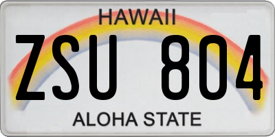 HI license plate ZSU804