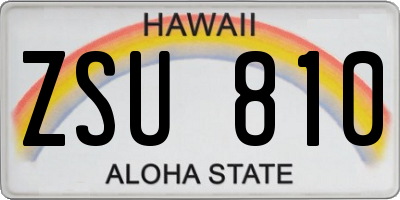 HI license plate ZSU810