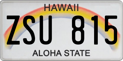 HI license plate ZSU815