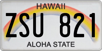 HI license plate ZSU821