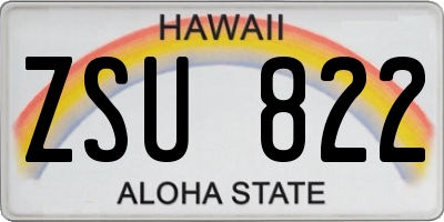 HI license plate ZSU822