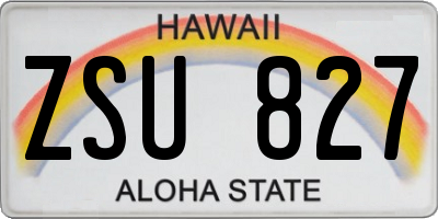 HI license plate ZSU827
