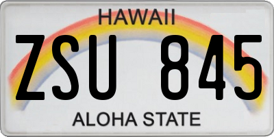 HI license plate ZSU845