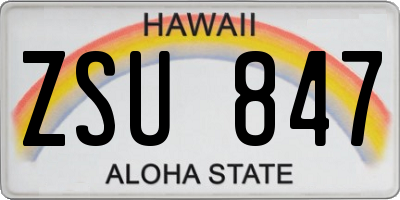 HI license plate ZSU847