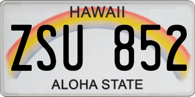HI license plate ZSU852