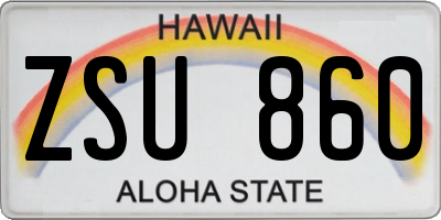 HI license plate ZSU860
