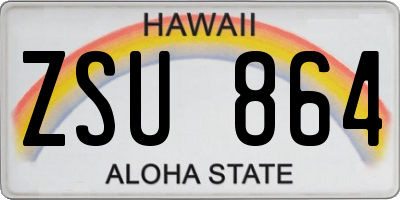 HI license plate ZSU864