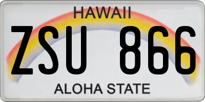 HI license plate ZSU866