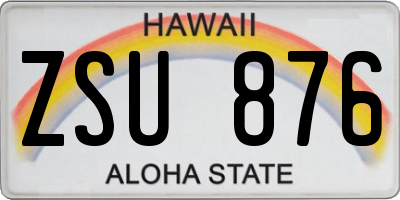 HI license plate ZSU876