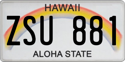 HI license plate ZSU881