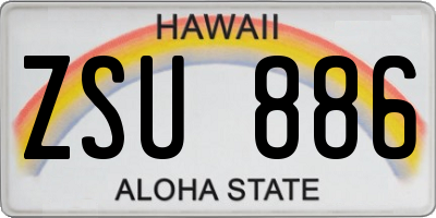 HI license plate ZSU886
