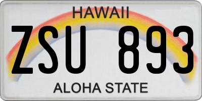 HI license plate ZSU893