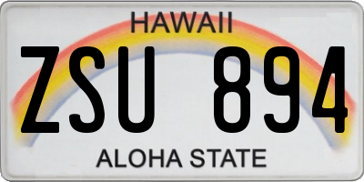 HI license plate ZSU894