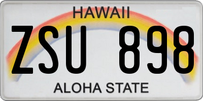 HI license plate ZSU898