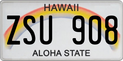 HI license plate ZSU908