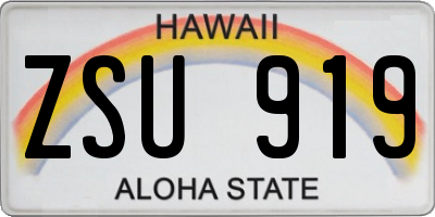 HI license plate ZSU919