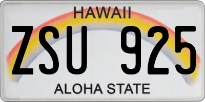 HI license plate ZSU925