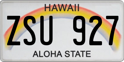 HI license plate ZSU927