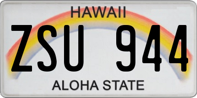 HI license plate ZSU944
