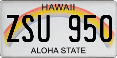 HI license plate ZSU950