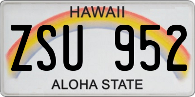 HI license plate ZSU952
