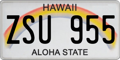 HI license plate ZSU955
