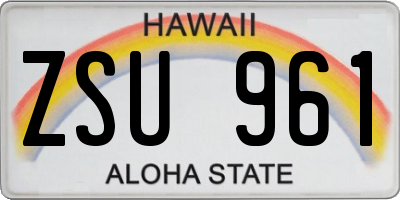 HI license plate ZSU961