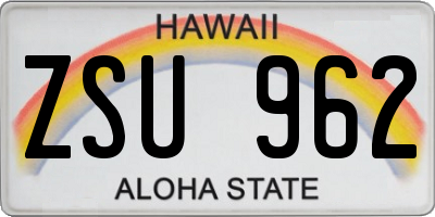 HI license plate ZSU962