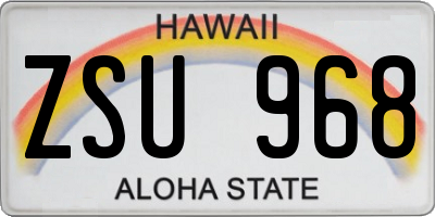 HI license plate ZSU968