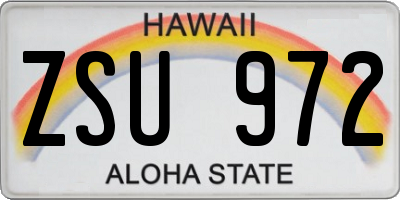 HI license plate ZSU972