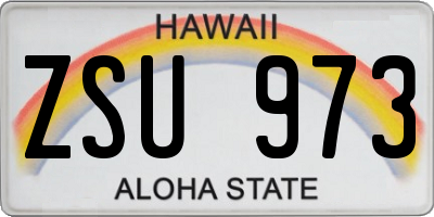 HI license plate ZSU973