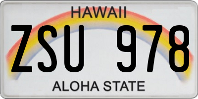 HI license plate ZSU978