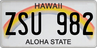 HI license plate ZSU982