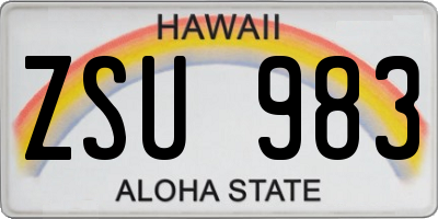 HI license plate ZSU983