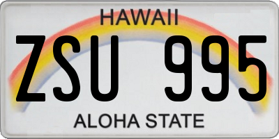 HI license plate ZSU995