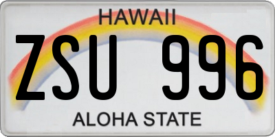 HI license plate ZSU996